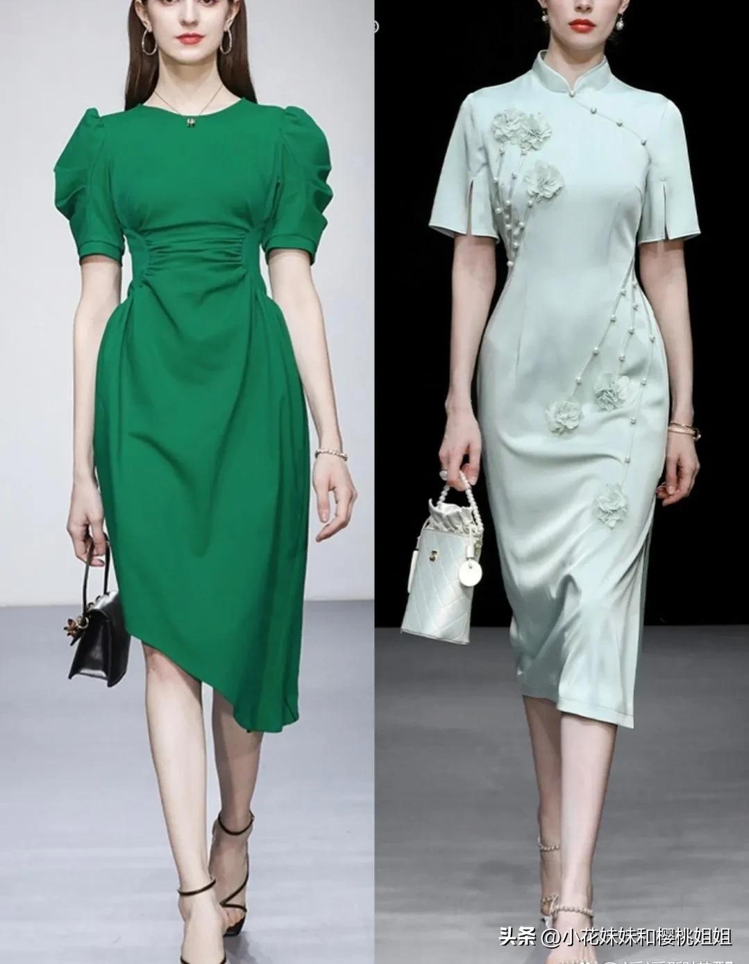 绿色长连衣裙适合什么人穿,绿色连衣裙显瘦又显气质高端