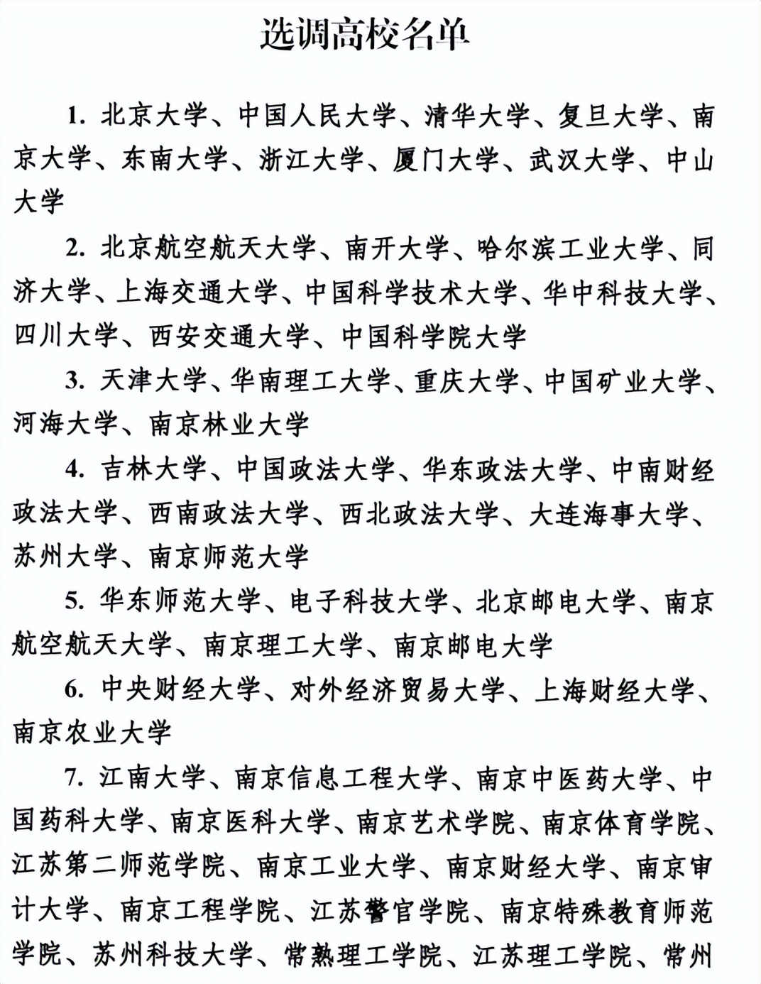 江苏名校选调生高校名单,江苏选调名校优生2024啥时出结果