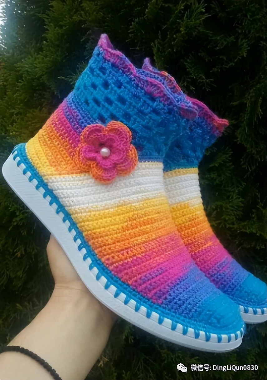 针织鞋子图案花样大全,针织鞋作品