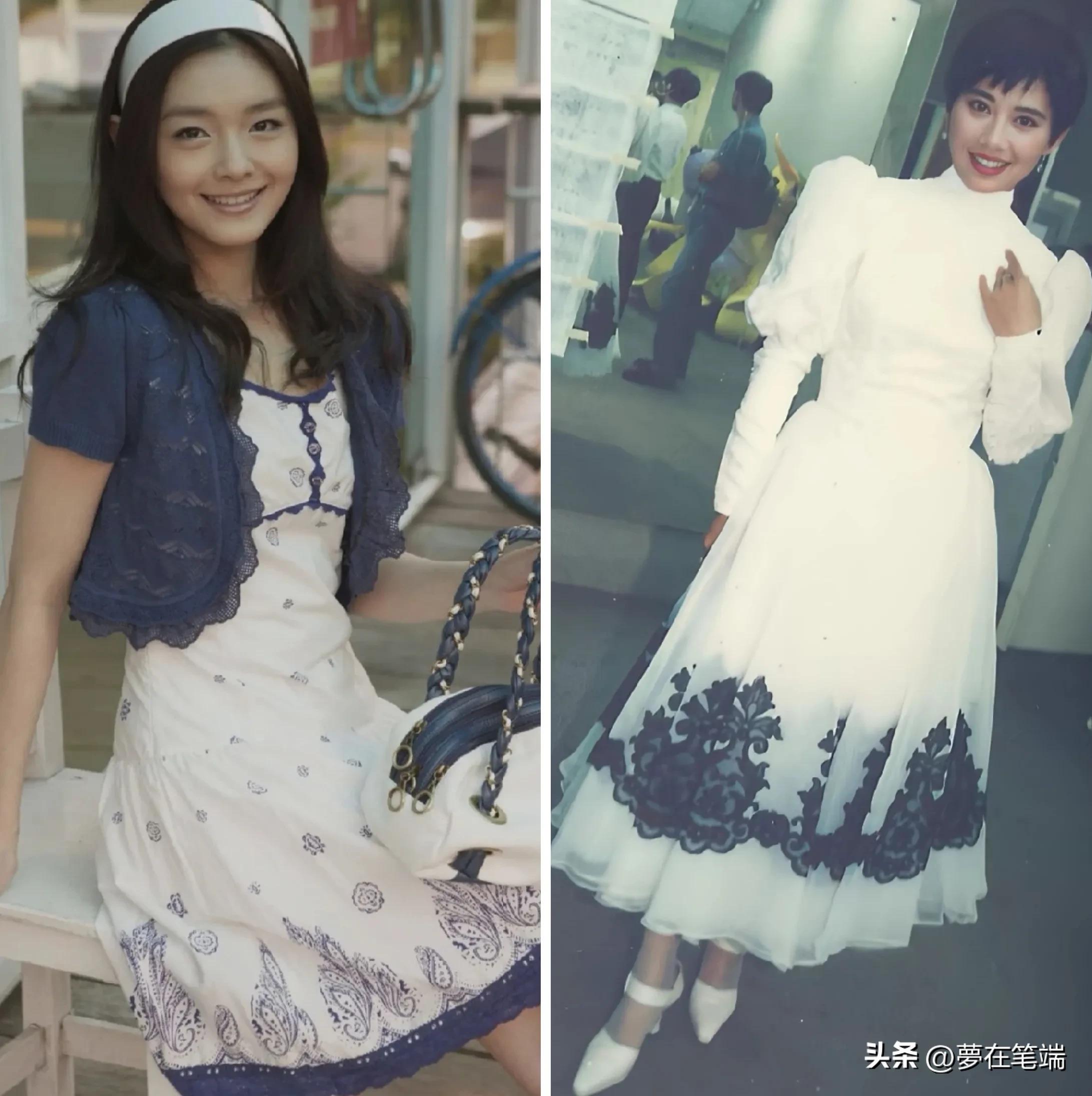 如今很多人吐槽大S穿阿依莲的衣服很土,其实那时的大S很甜美淑女