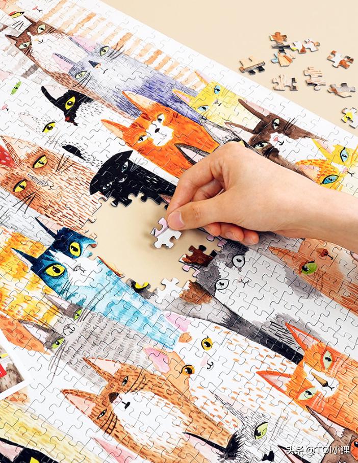 TOI图益儿童拼图,有难度还很好看的猫咪拼图