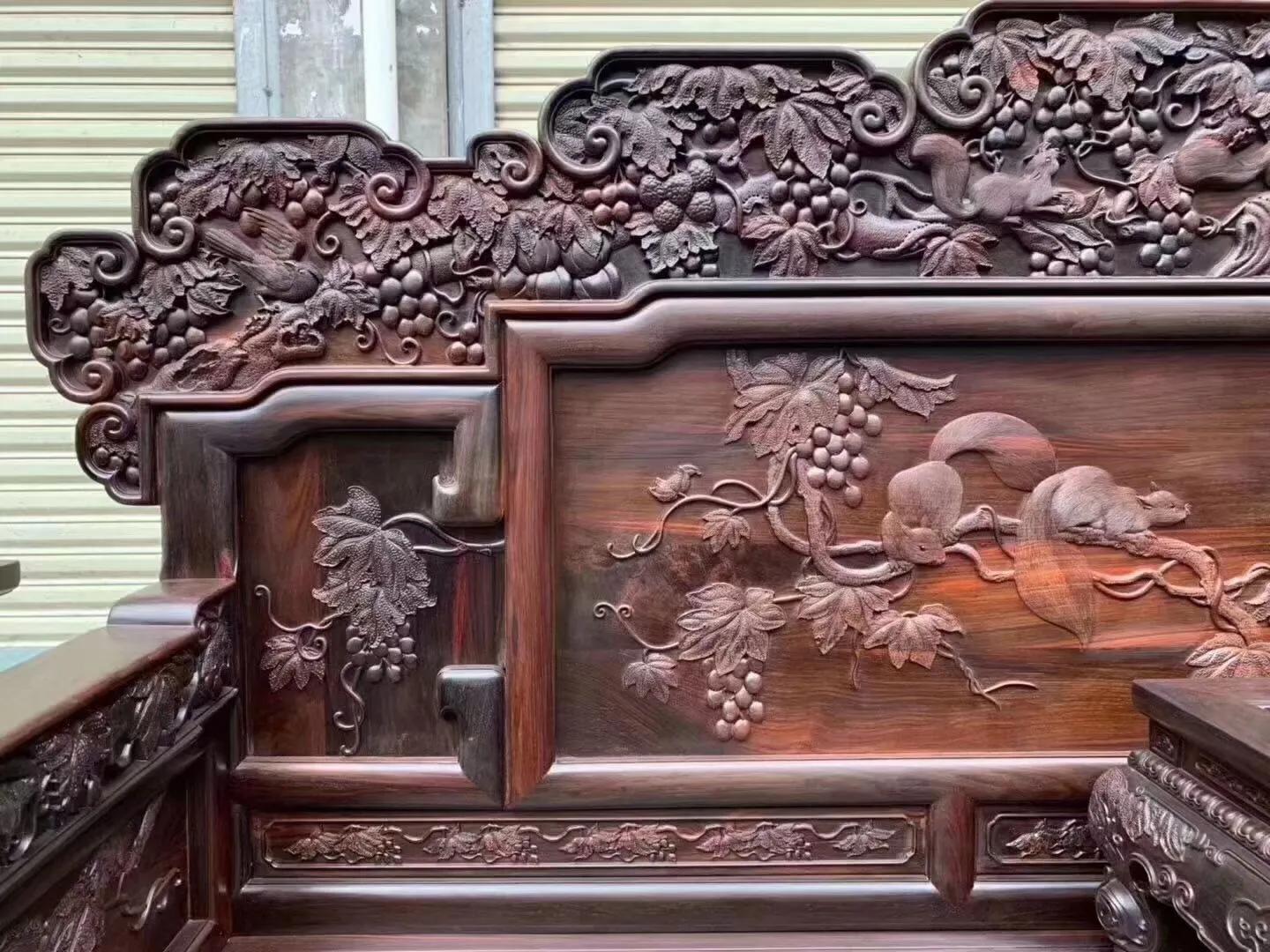 老挝大红酸枝交趾黄檀沙发价格,大红酸枝沙发最好的款式