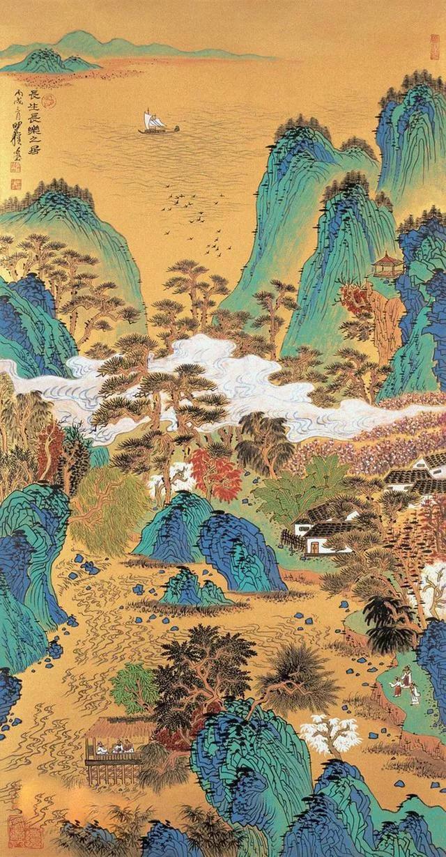 中国山水画名家作品欣赏书,清代山水画名家作品集一册