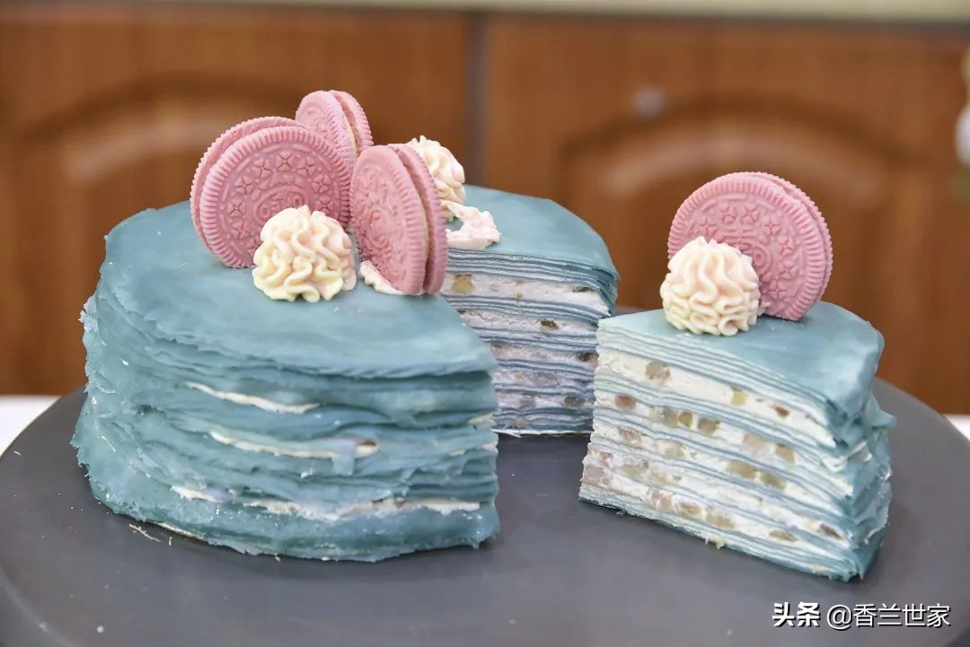 香兰蛋糕教学视频,乌龙蜜桃千层蛋糕教程