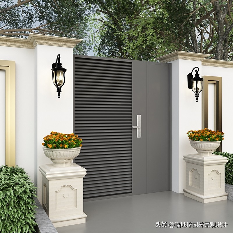 别墅庭院大门入口设计效果图,别墅庭院花园效果图大全集