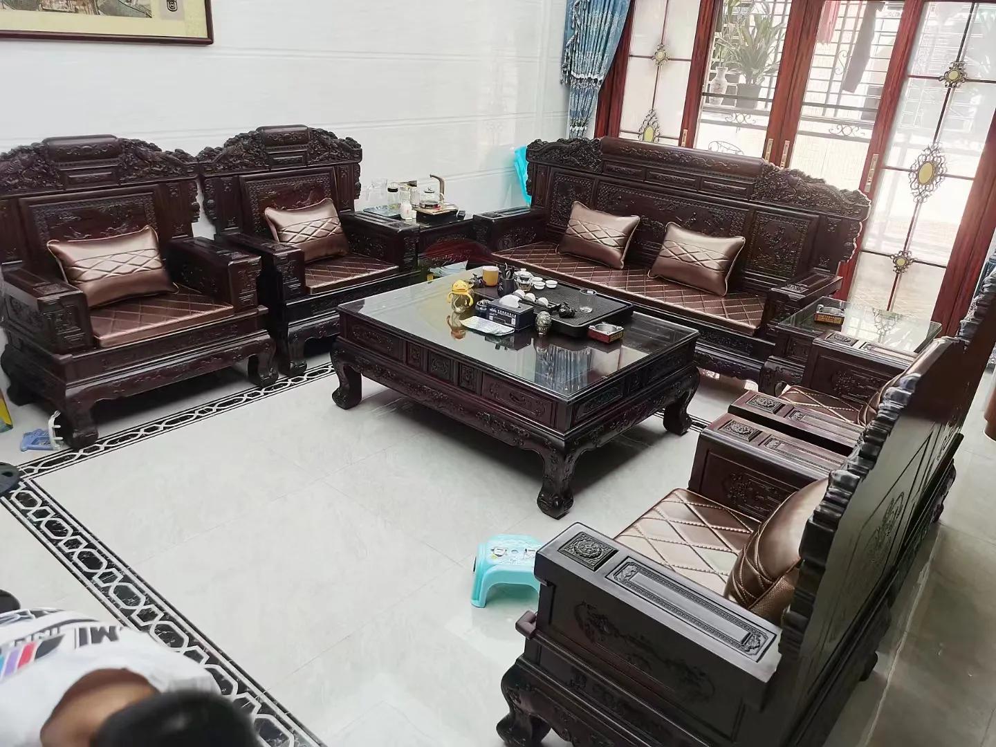 新中式红木家具实木沙发皮坐垫椅垫如何进行颜色搭配、选购保养?