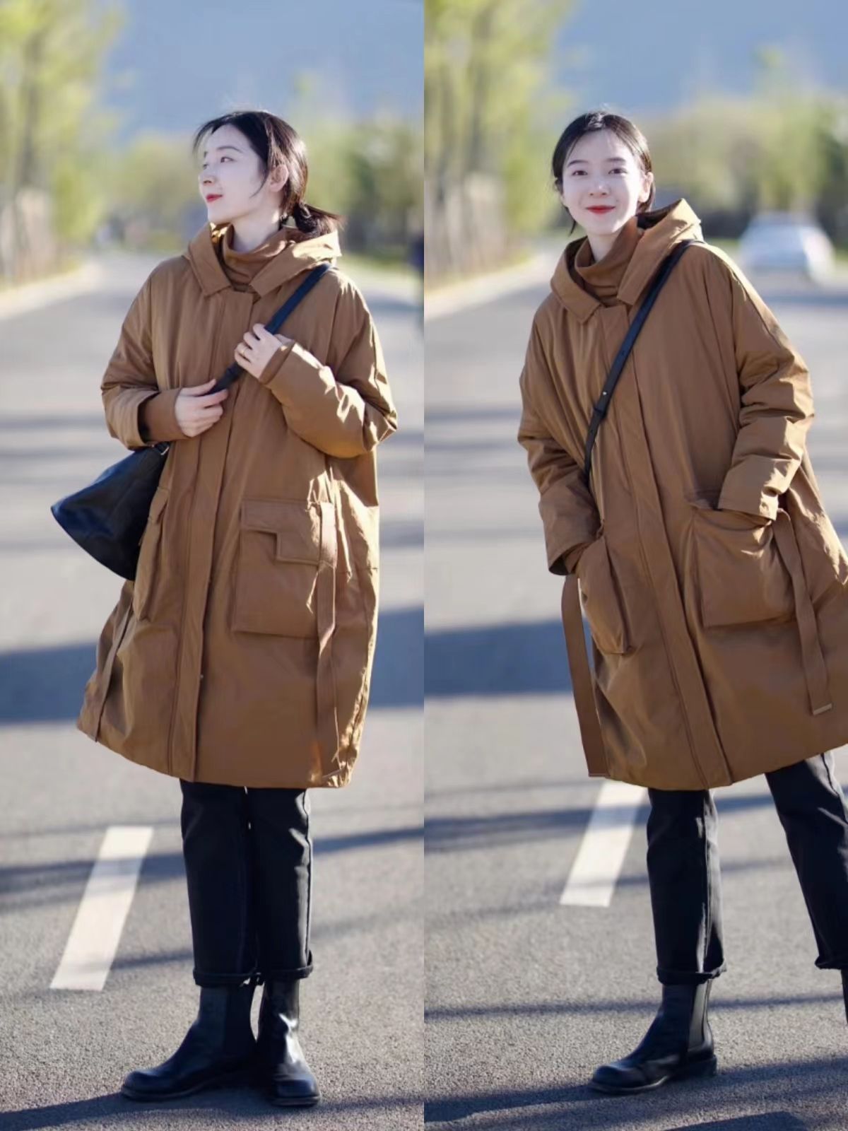 长款羽绒服大衣穿搭高级感,羽绒服大衣内搭中长保暖