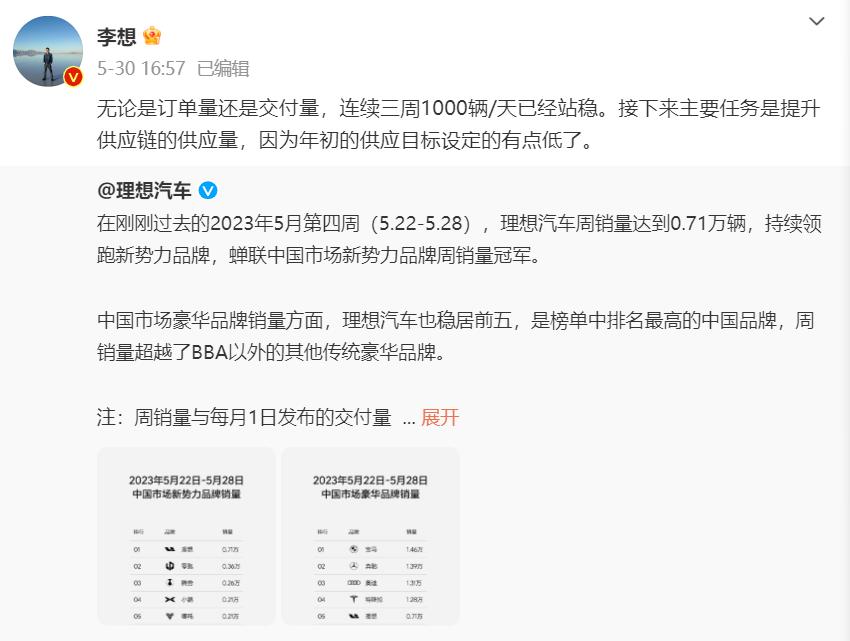 李想攻略粉丝,李想炒美股微博