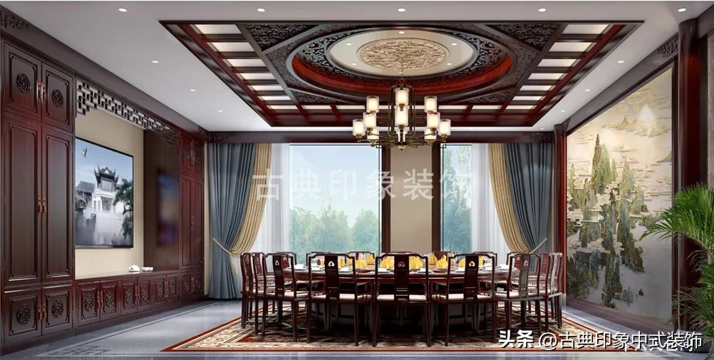 江南风格室内装修设计会所,中式园林会所效果图