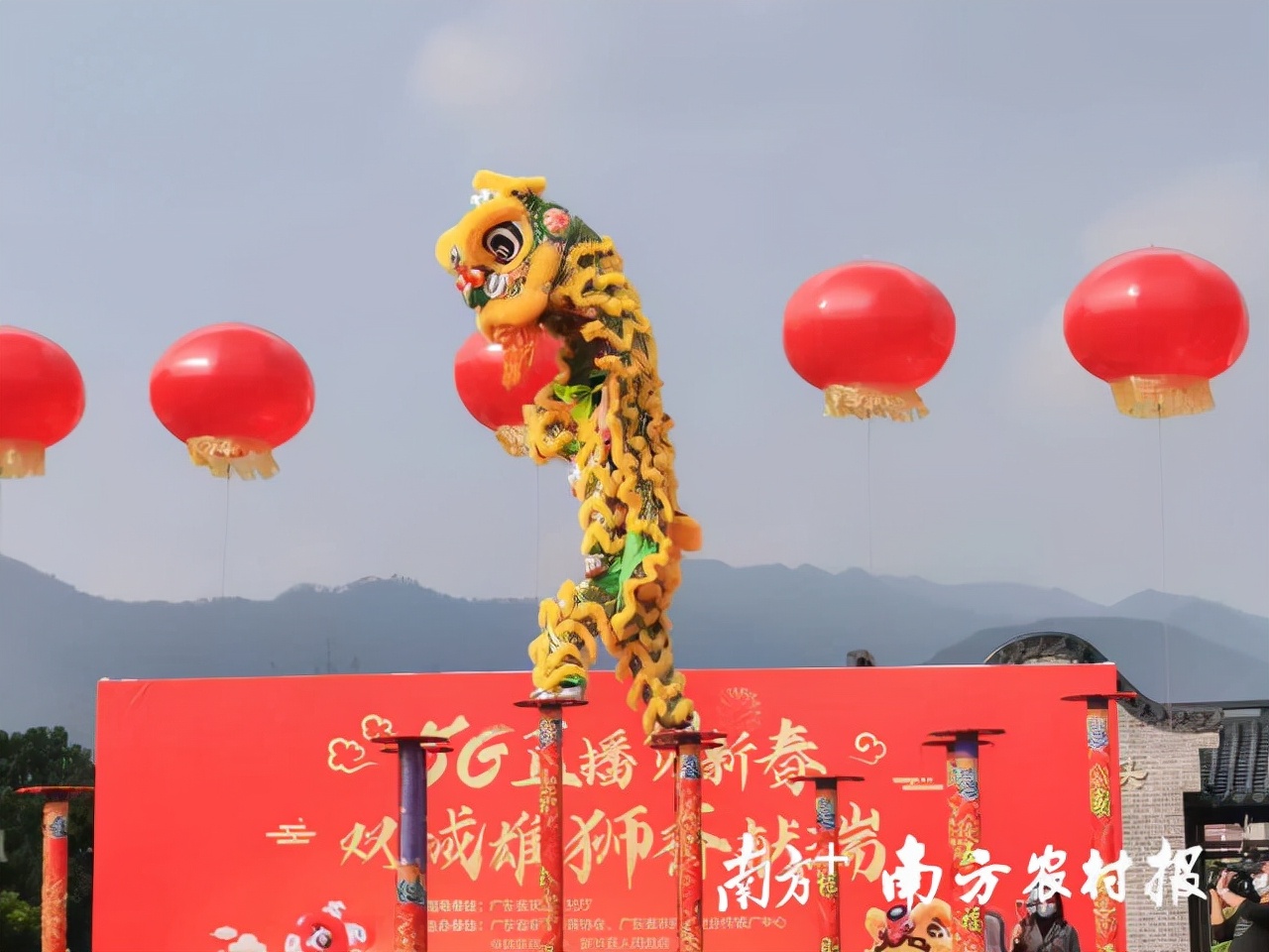 舞狮大战抢彩头,舞狮抢花炮