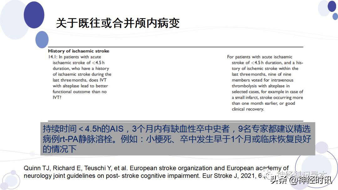关于急性缺血性卒中静脉溶栓决策的若干问题
