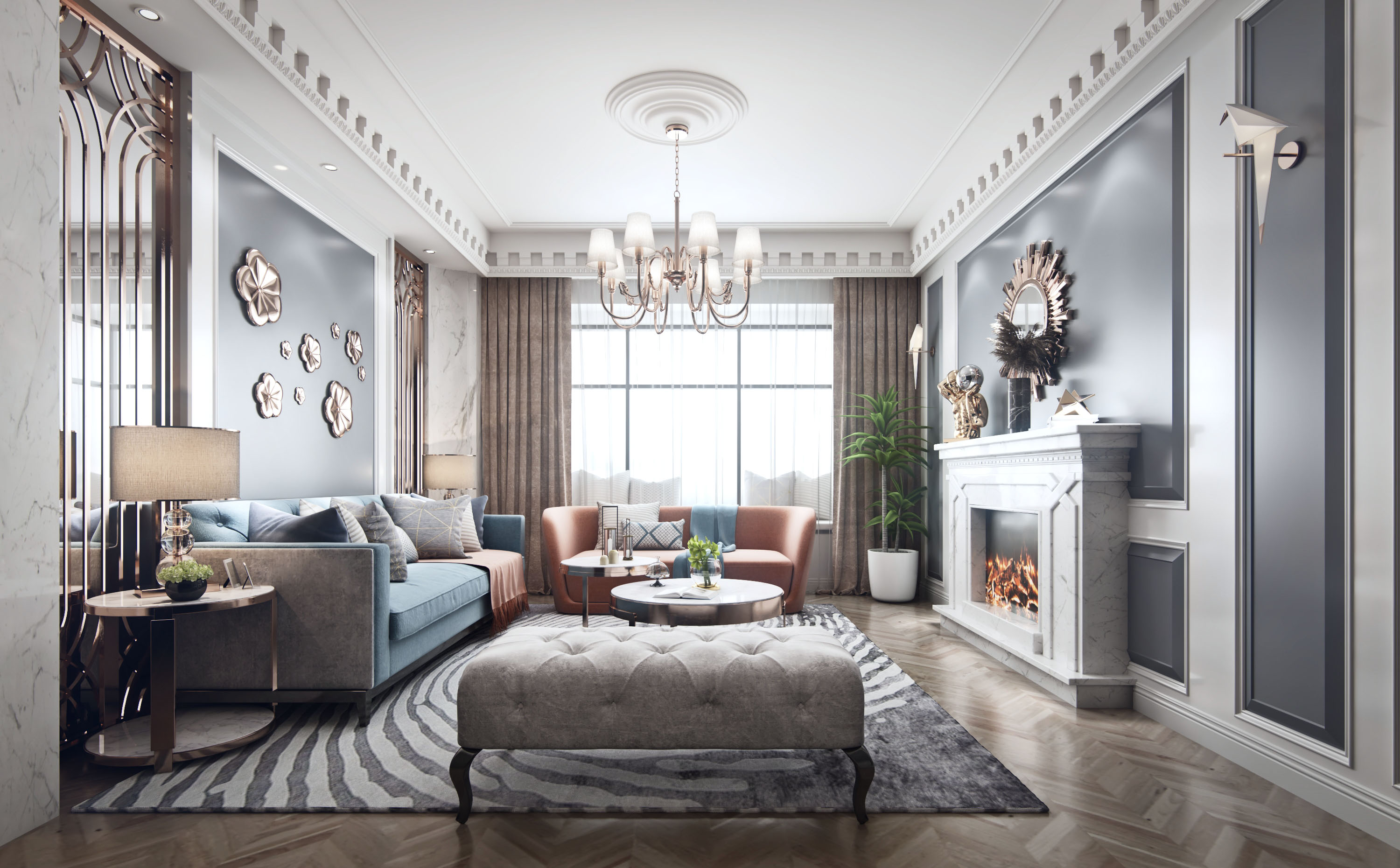 30款客厅吊顶图片,简装吊顶客厅效果图