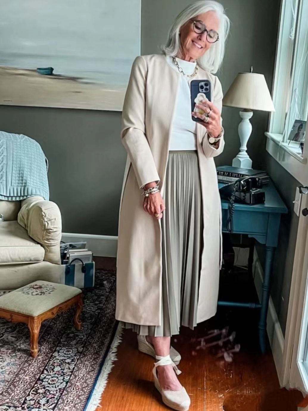 时尚气质高腰九分裤穿搭,九分裙裤搭配不老气