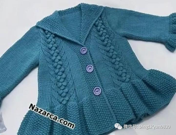 最新款女童开衫毛衣编织图片,针织洋气儿童毛衣