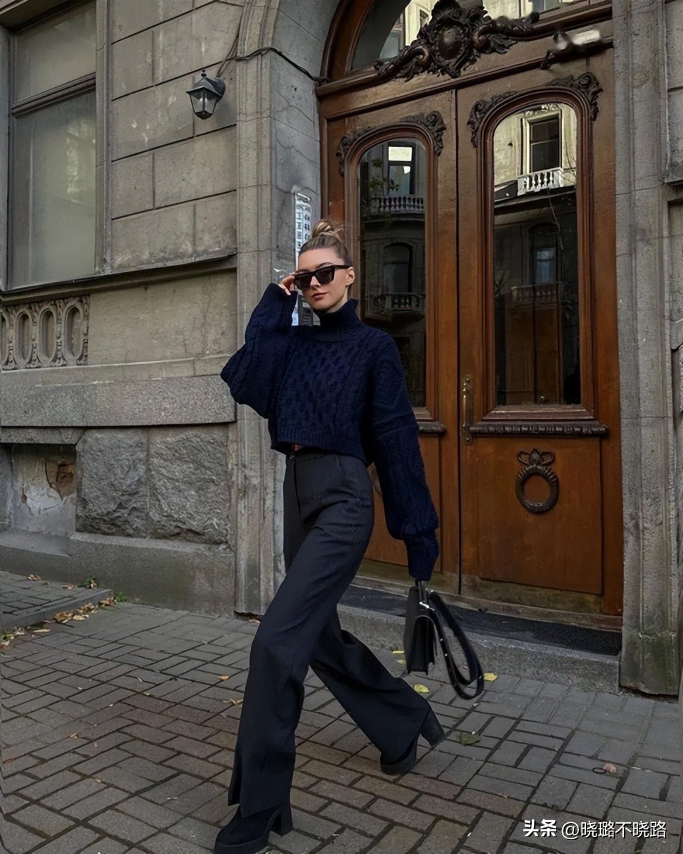 马蹄裤显瘦高腰,今年最火直筒马蹄裤冬款