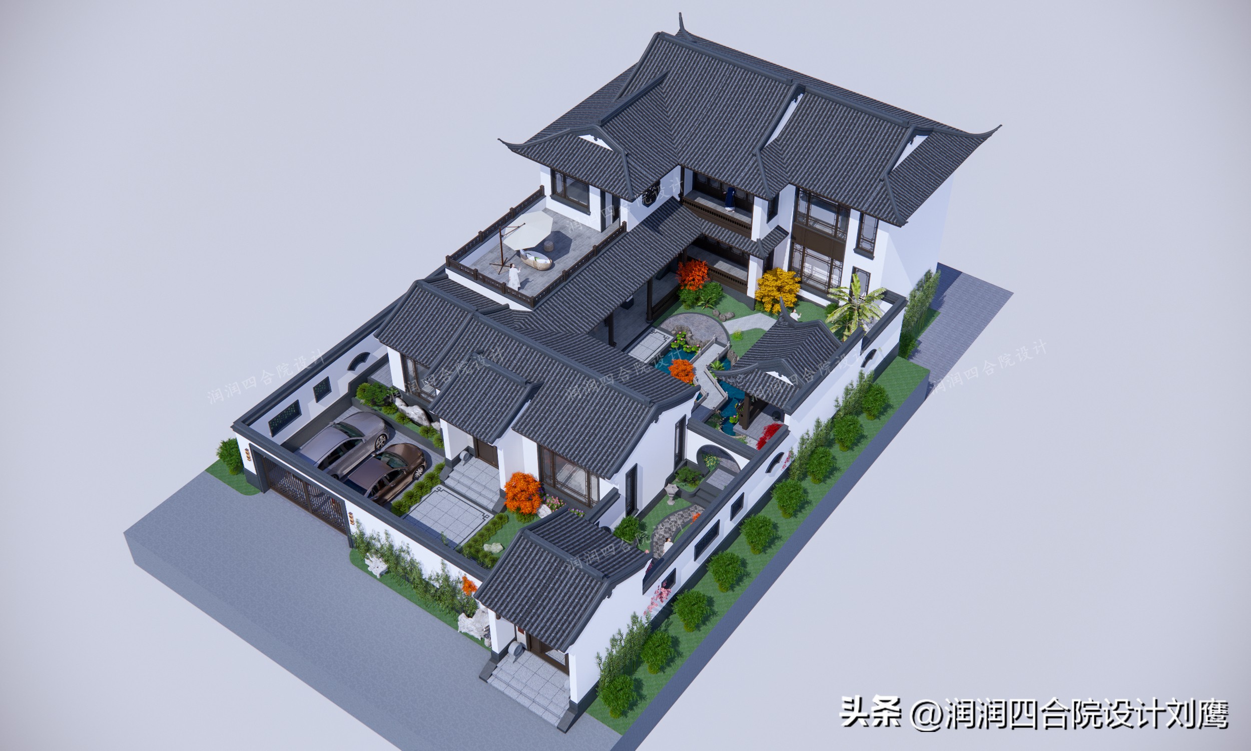 2000平米中式四合院别墅设计,苏式四合院别墅设计图