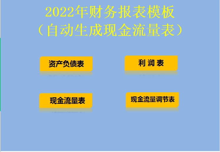 会计报表利润表和资产负债表模板,财务报表现金流量表自动生成模板