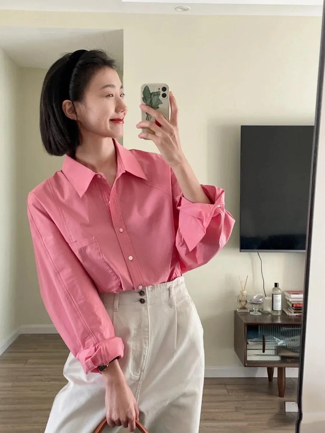 粉色格子衬衫该怎么搭配裤子,粉色衬衫搭配什么颜色的裤子好看