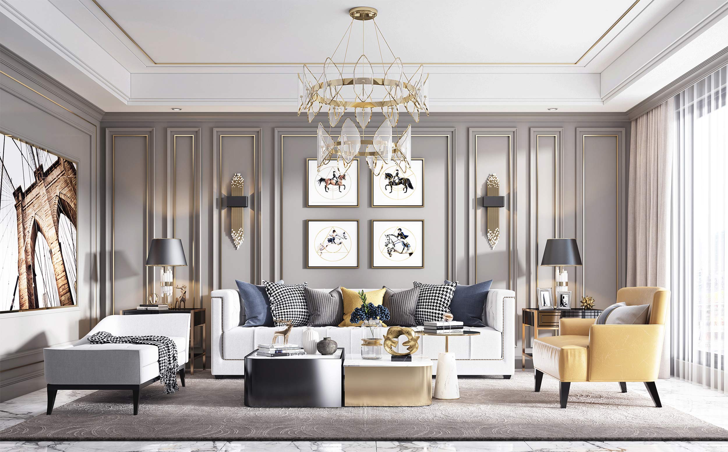 30款客厅吊顶图片,简装吊顶客厅效果图