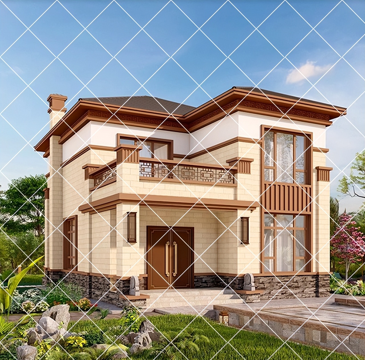 农村自建别墅带柴火灶设计,农村带堂屋柴火灶三层别墅实拍图