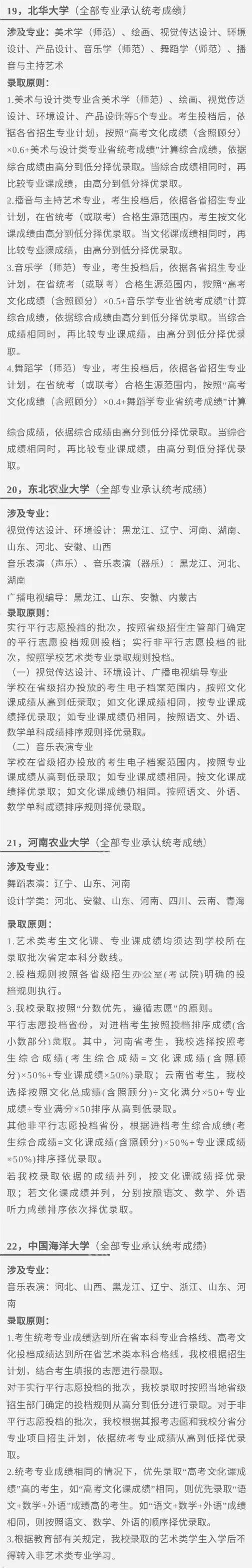 汇总！2023艺术类专业承认统考院校
