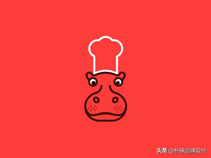 张开血盆大嘴IP动物形象河马元素logo创意集锦