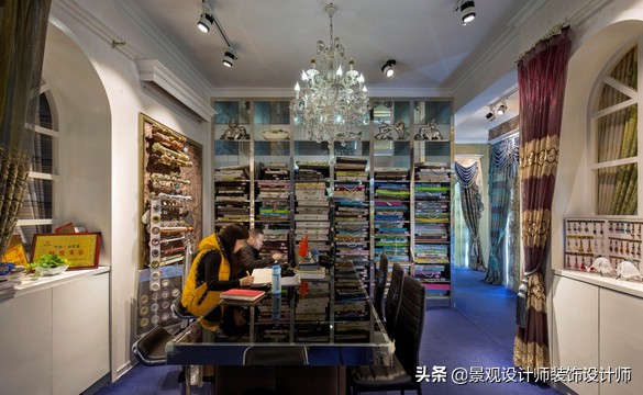 窗帘壁纸店装修,广州窗帘店设计案例图片