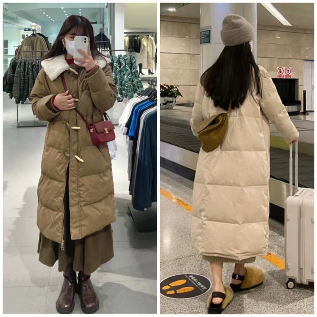 浅蓝色羽绒服怎样搭配黑色半身裙,短款白色羽绒服的最佳搭配半身裙