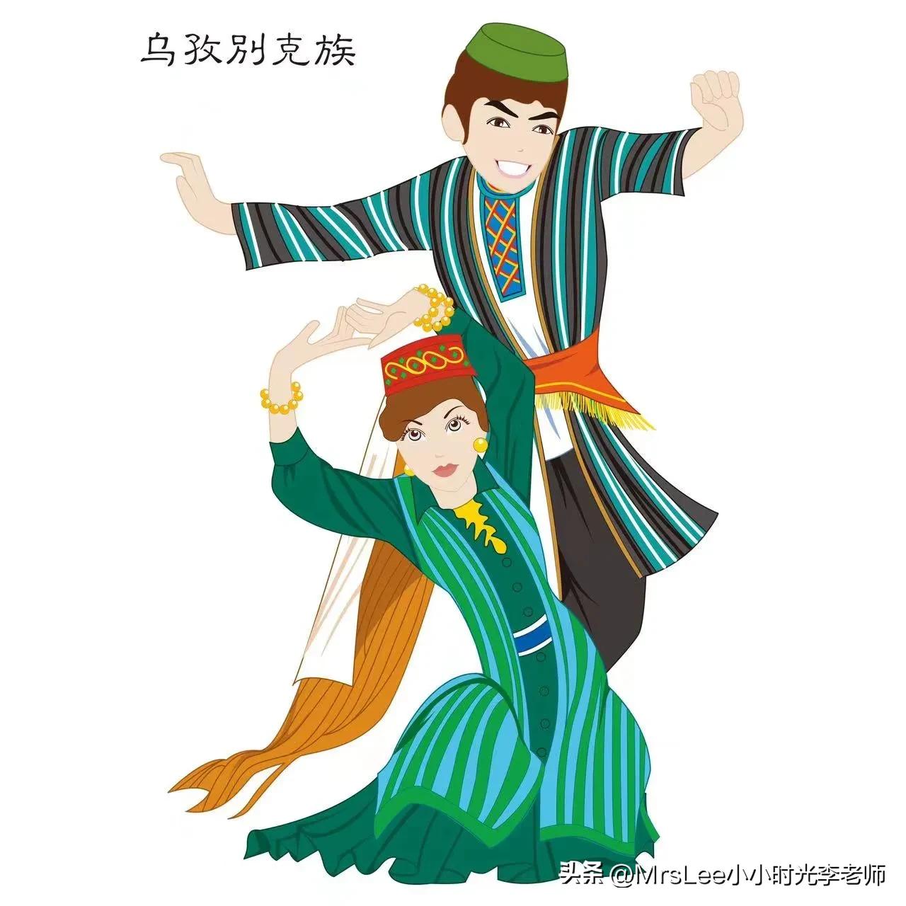 56个民族插图单人,56个民族插图画