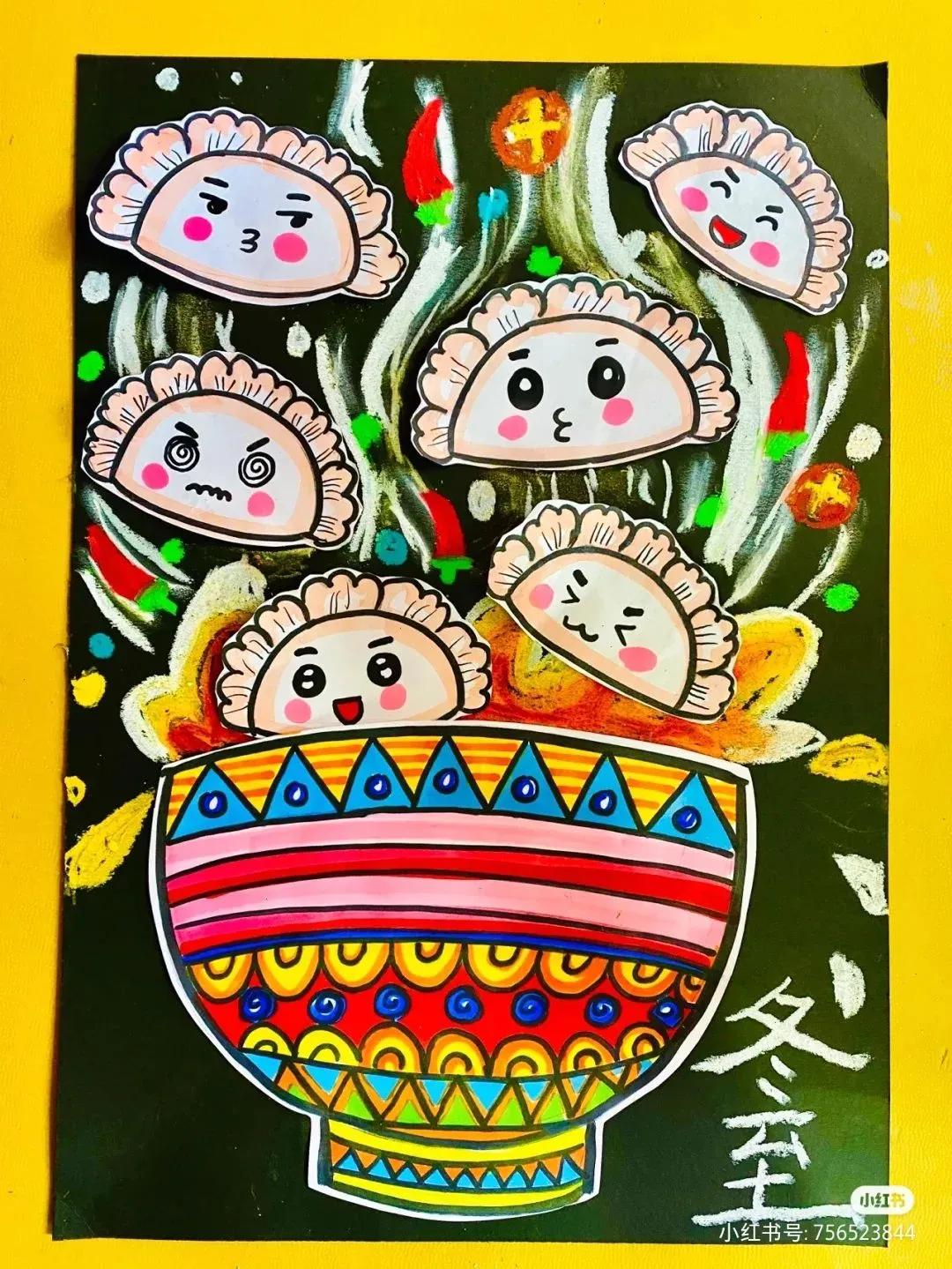 冬天吃的10种美食绘画,餐饮海报创意儿童绘画启蒙