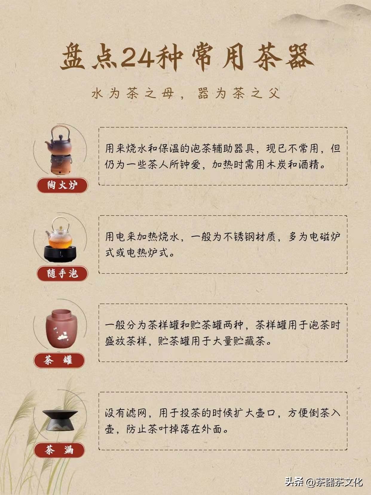 盘点24种常见茶器图文,25种茶器经典杯型