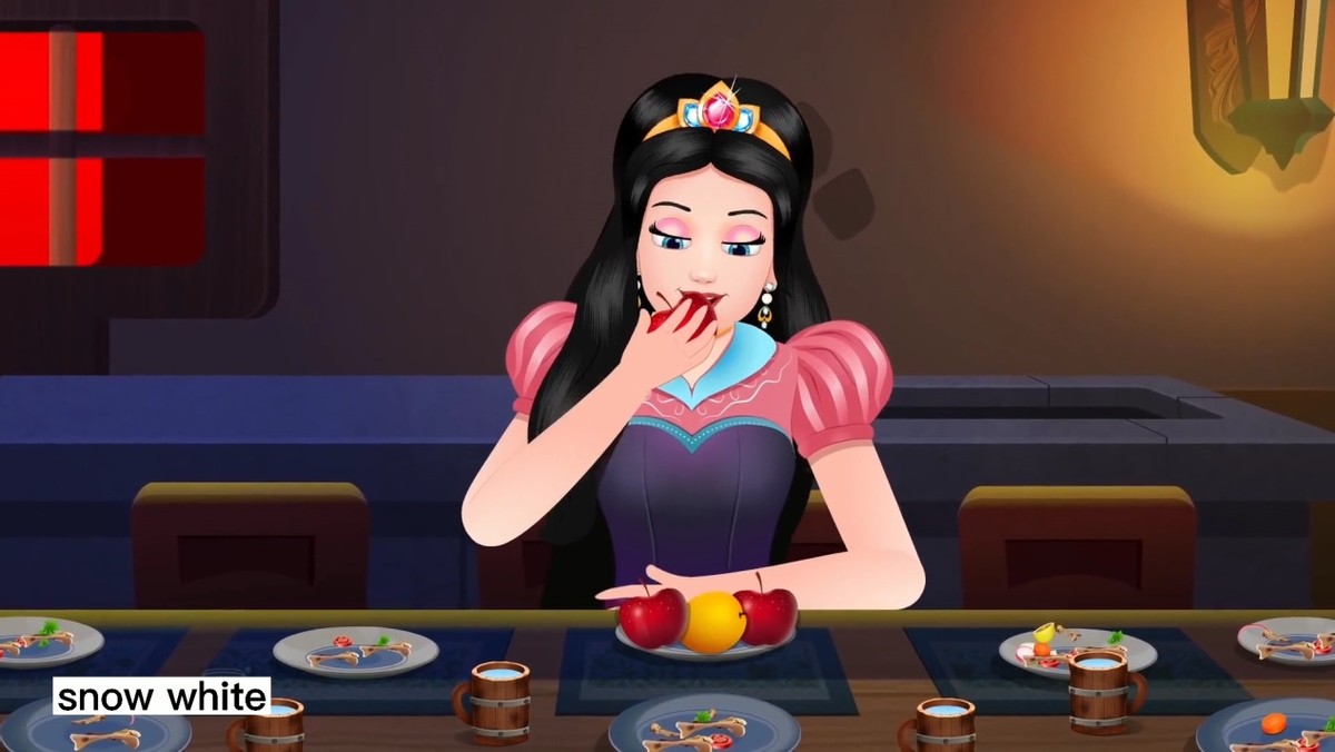 白雪公主中英绘本,格林童话故事绘本白雪公主