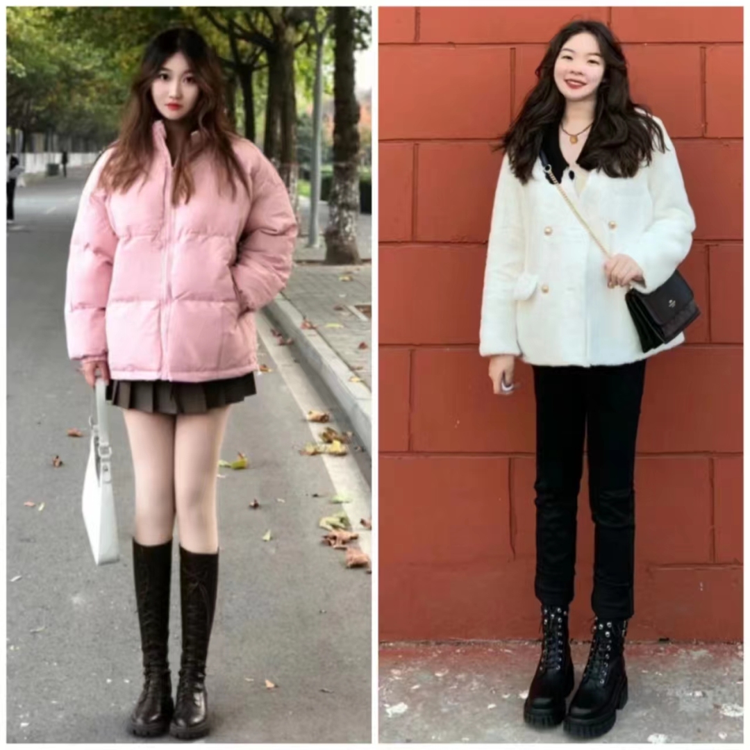 马丁靴的正确搭配图秋冬,穿长腿马丁靴配什么裤子好看