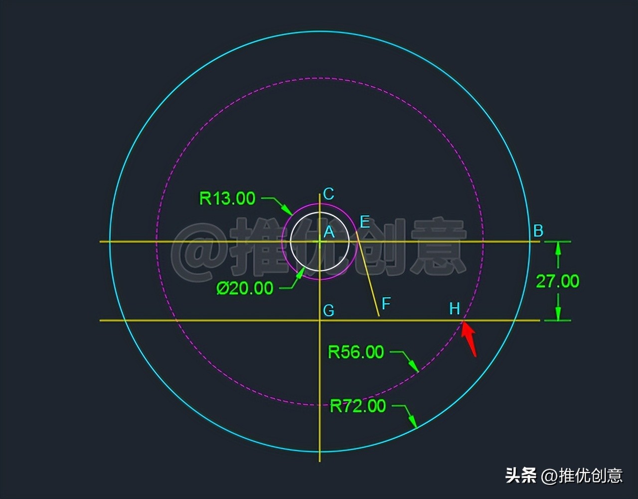 cadr22圆弧的绘制,cad2007怎么画r10的圆弧
