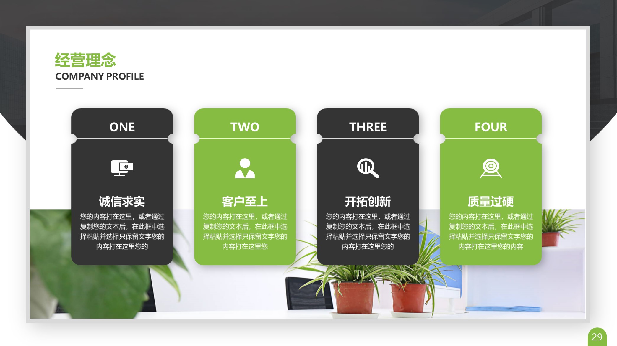 ppt公司发展历程排版模板,卡片式ppt模板