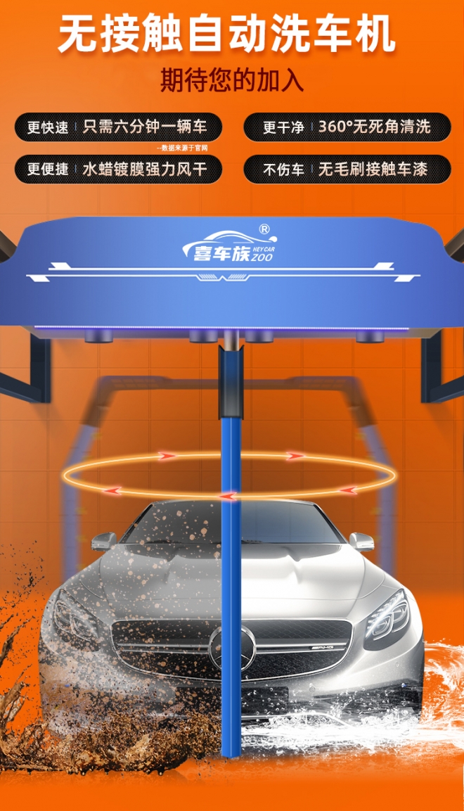 ai洗车24h共享自助洗车,全自动自助洗车店洗车全套设备