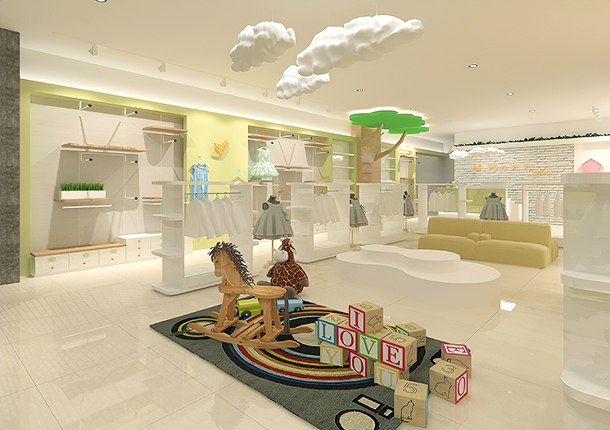 银川童装店设计装修公司推荐|银川木之芽衣童装店设计装修方案