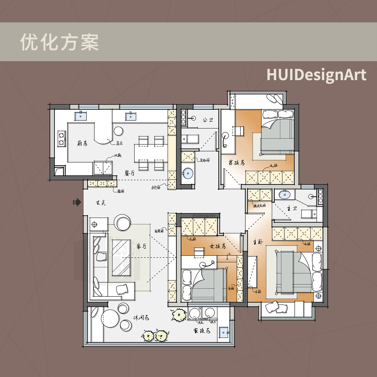 入户门正对阳台如何优化,入户门直对主卧房门