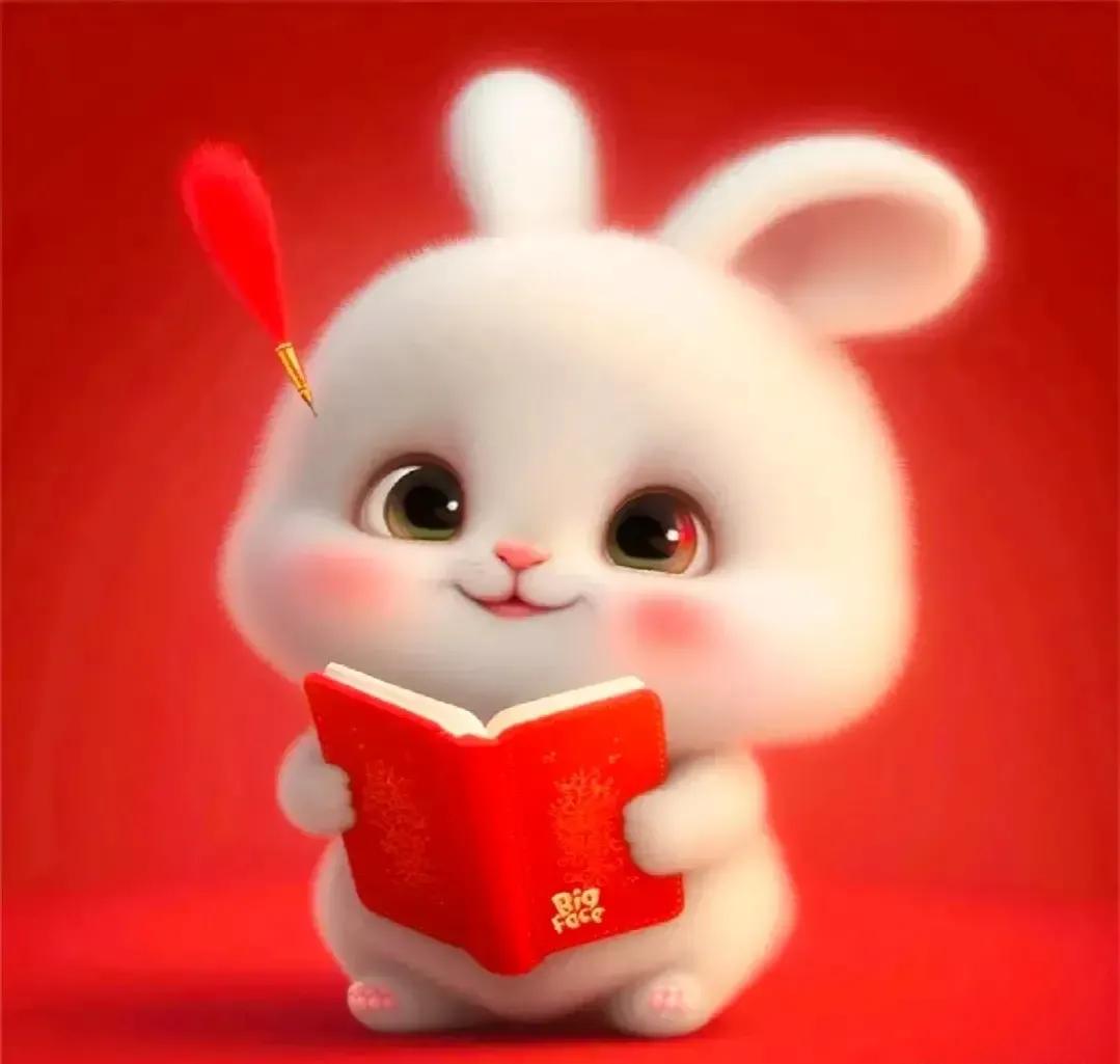 2024新年萌兔头像唯美卡通,兔兔好运头像卡通可爱