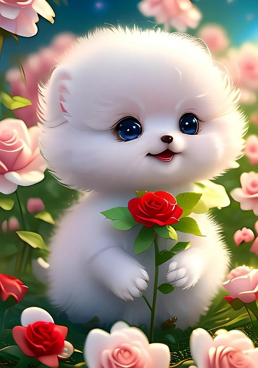 博美可爱的狗狗,白色的博美狗狗长大之后有多帅