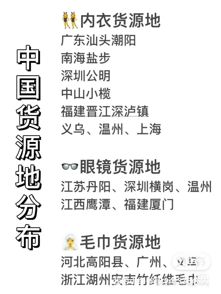 中国货源地,做电商必须要知道的货源地