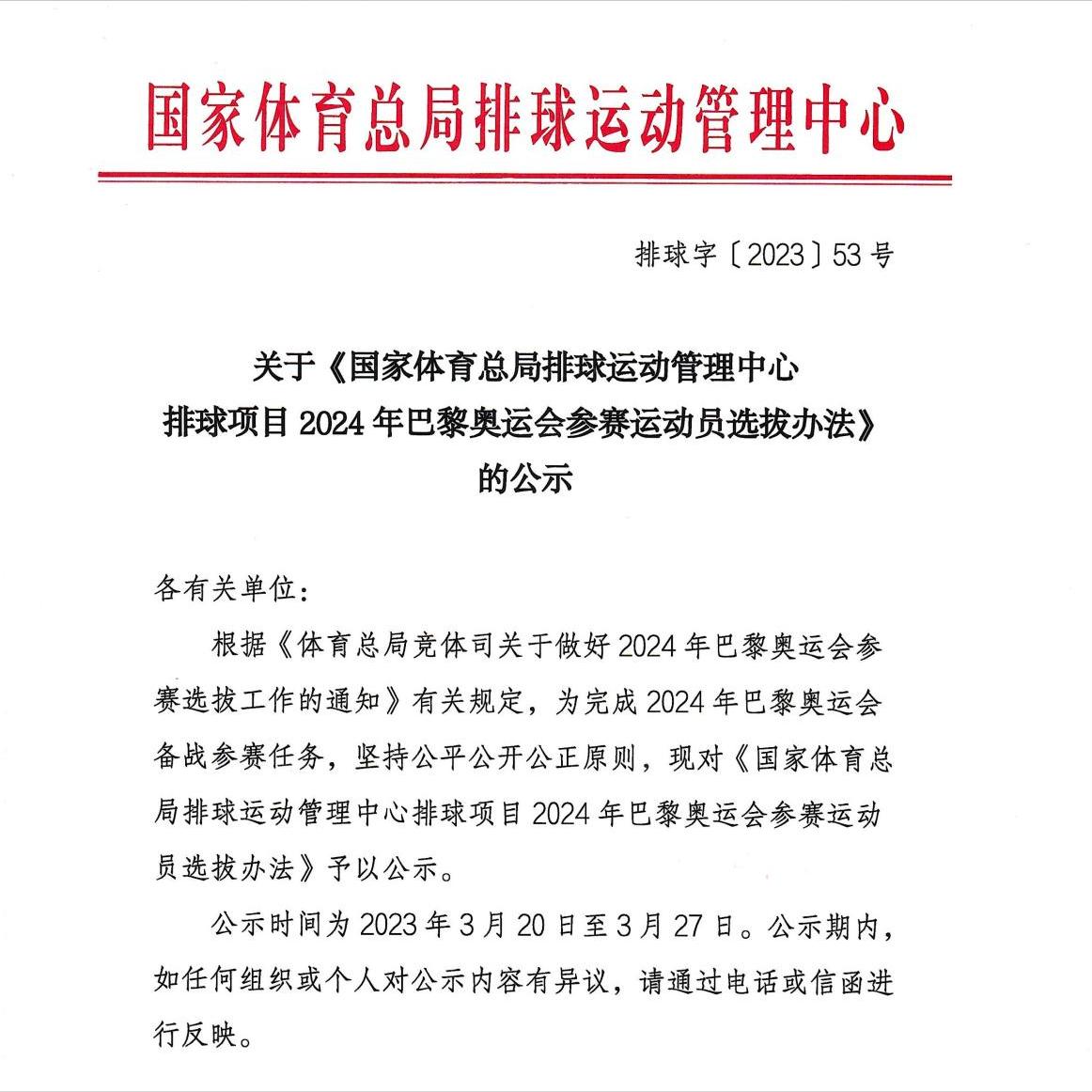中国女排巴黎奥运名单公布,中国女排公布巴黎奥运参赛名单