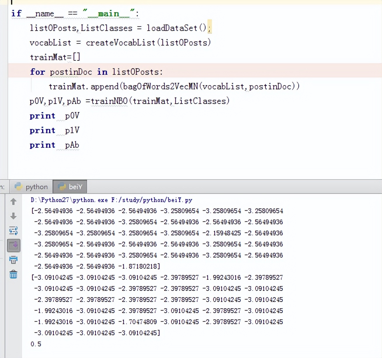 用python写贝叶斯算法,机器学习贝叶斯分类