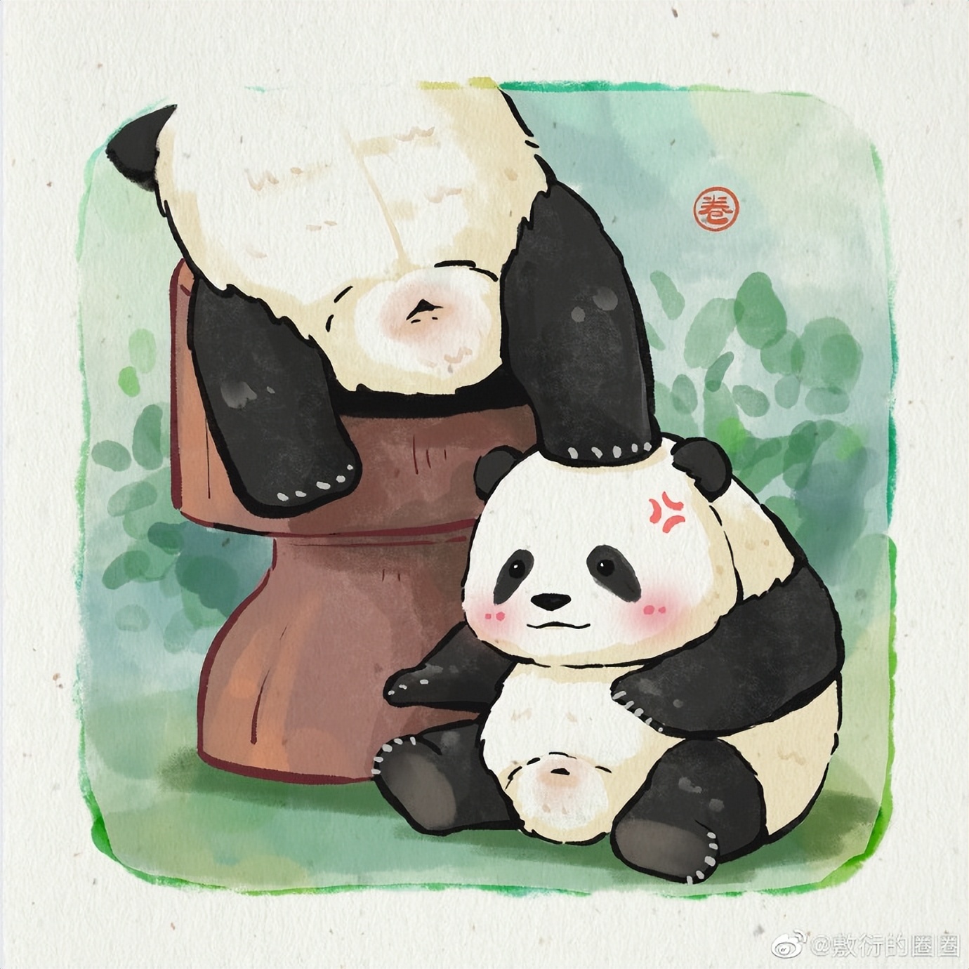 花花：接住谭爷爷给的小苹果，仿佛接住了整个世界。