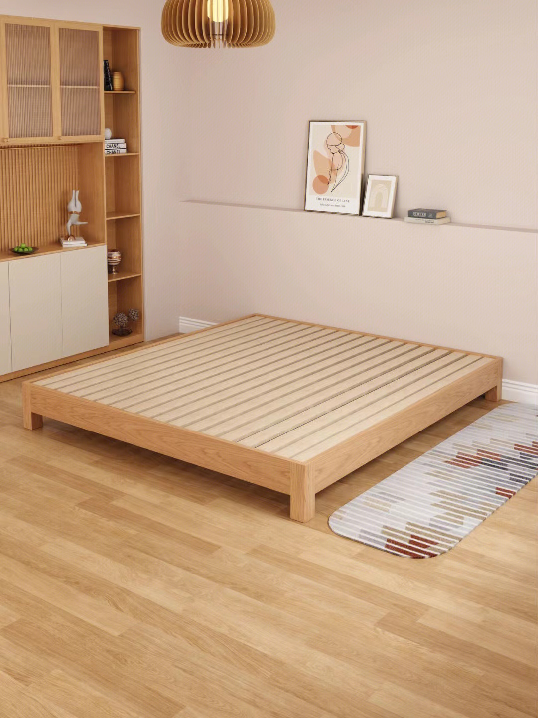 拼多多实木床无床头,简单又大气的实木床