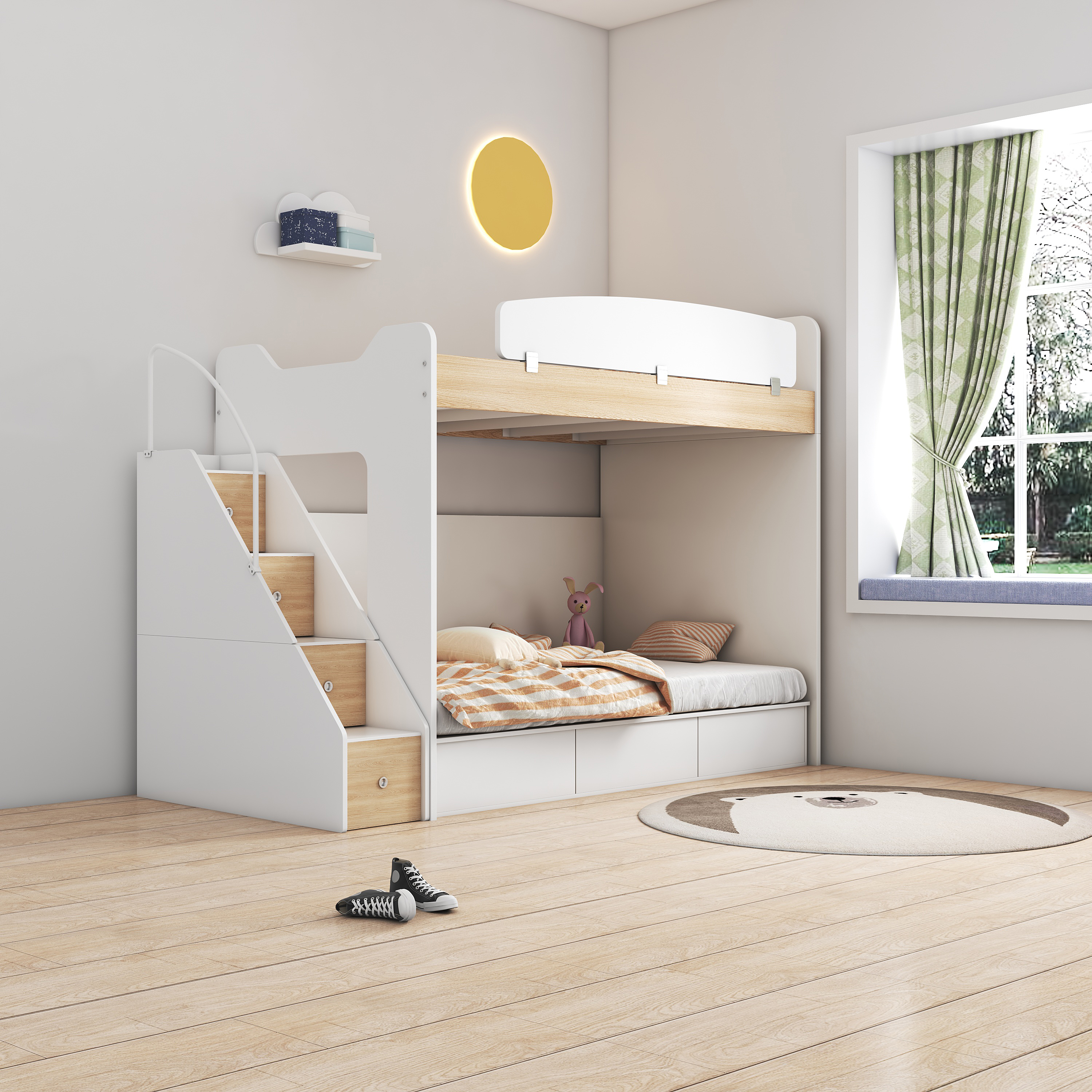 9平米的房间上下床设计带飘窗,9平方设计上下床多少钱