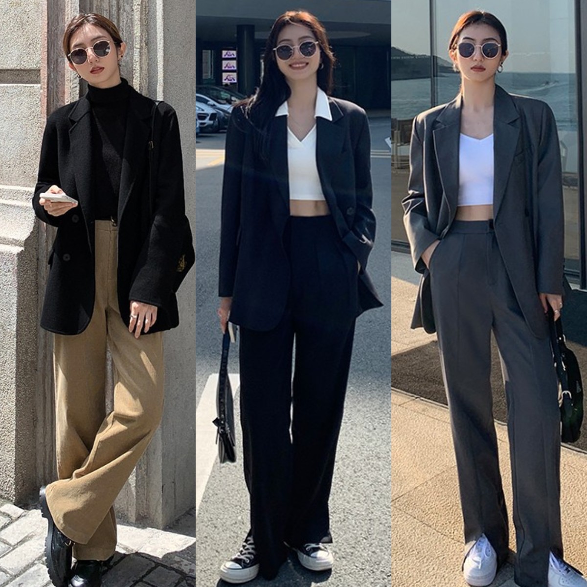 今年流行上短下长穿衣风格,短上衣阔腿裤怎么穿好看