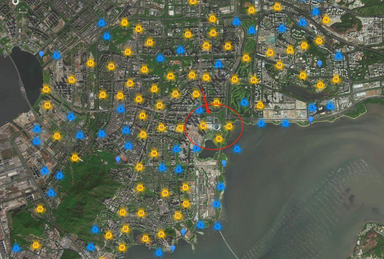 深圳湾体育中心拍照,高楼俯瞰深圳湾体育中心