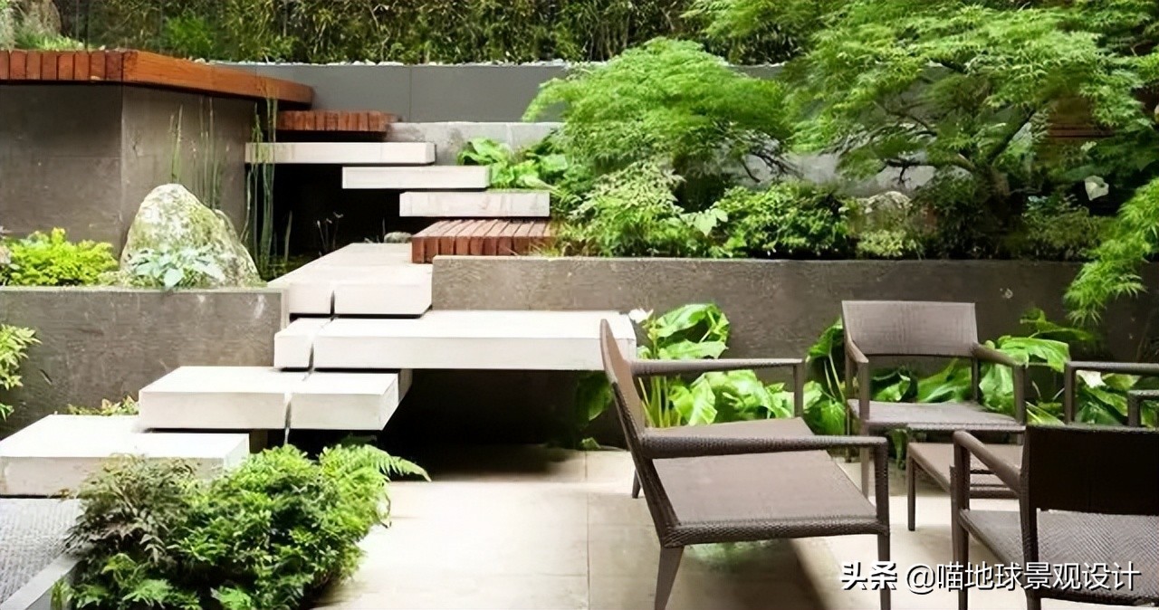 简洁清爽的现代景观别墅庭院赏析,现代简约别墅园林设计效果图