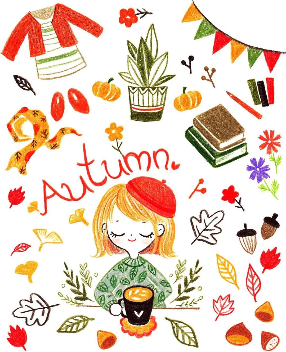 彩铅绘画7-15岁简笔画可爱又简单,可爱彩铅简笔画简单的少女